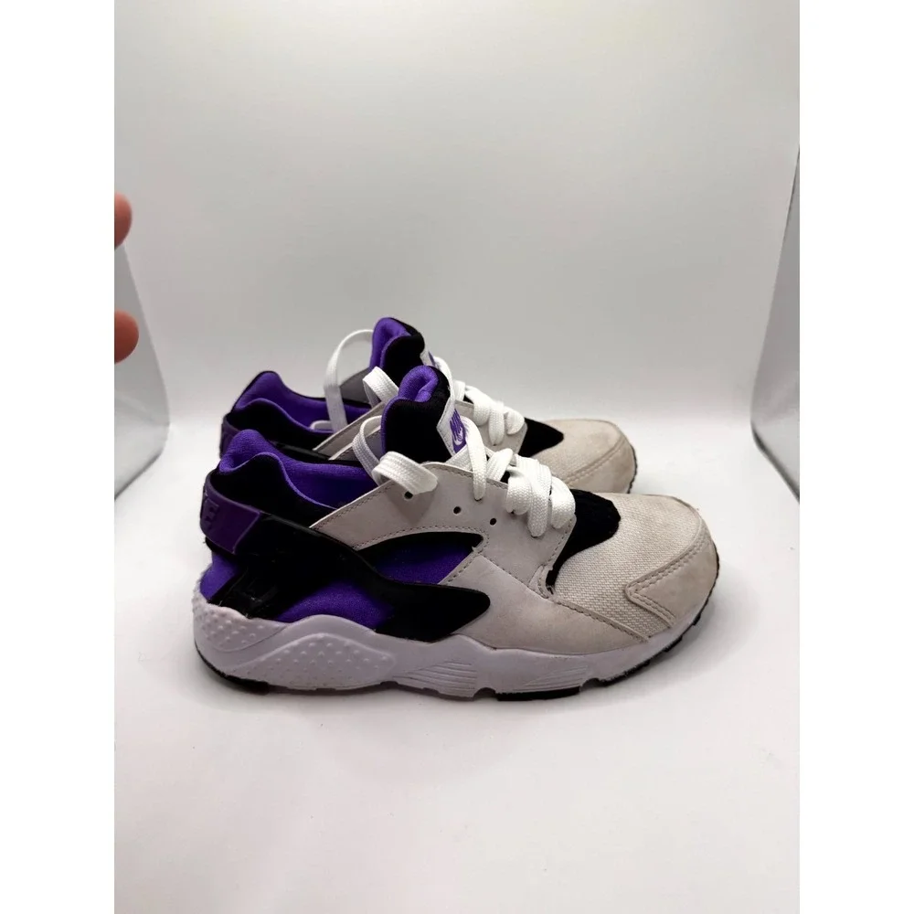Nike Huarache Run PS Purple Punch 704949-117 Kids 2 Sneaker White Neoprene Shoes